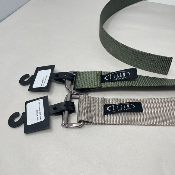 Bison Designs Web Belt 44 Bison Designs Set of 2 Belts 44MM Olive Green Desert Sand‎ Nylon Webbing
